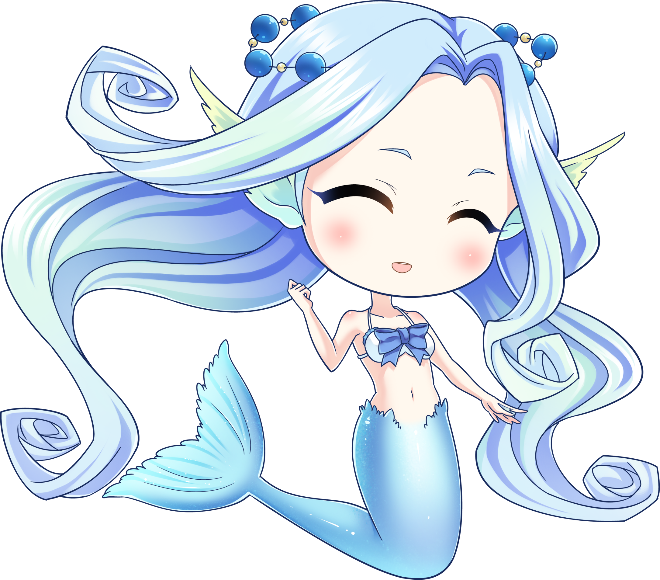 Q-style cartoon mermaid 