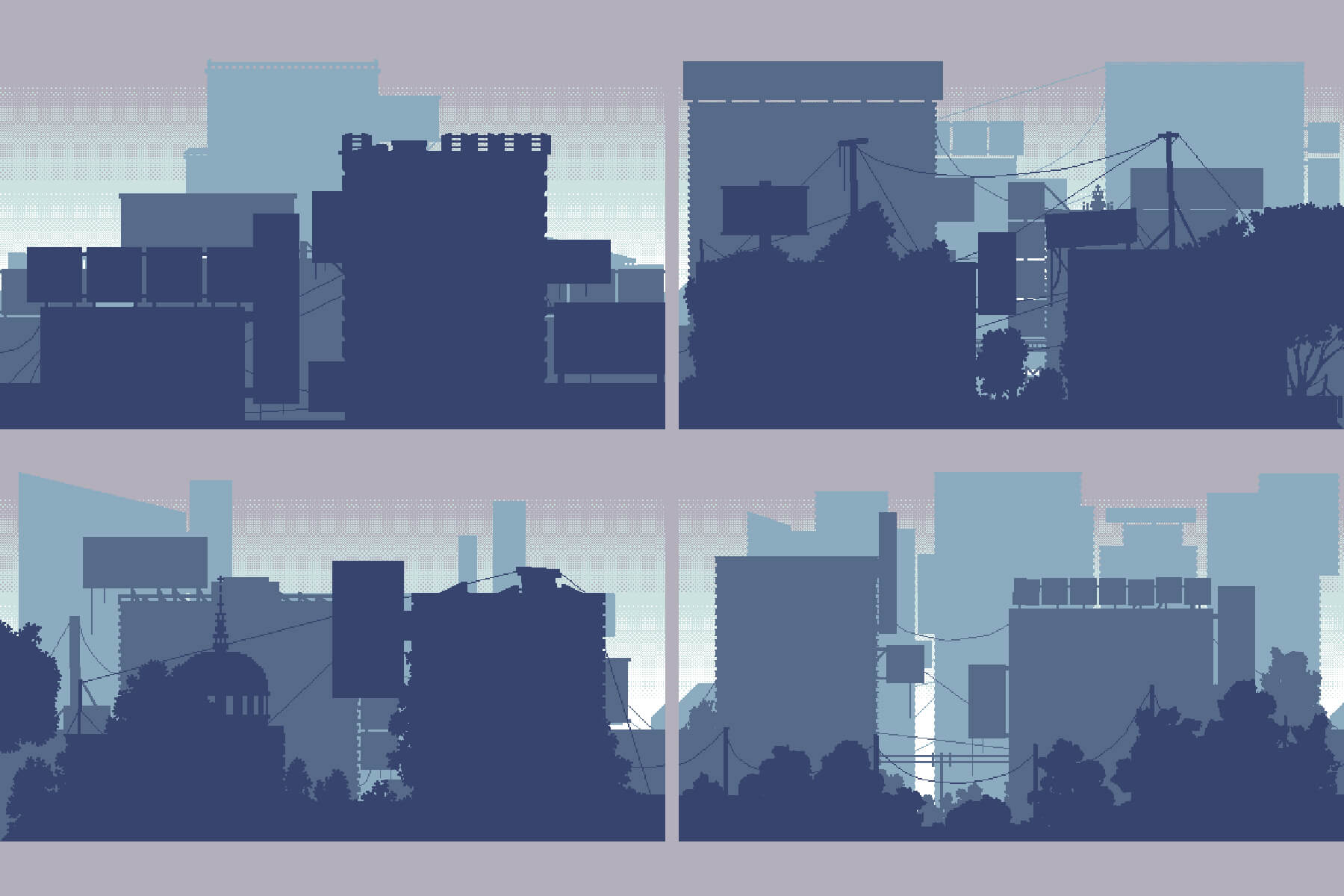 2D Pixel Art CYBERPUNK Backgrounds, 2D Building