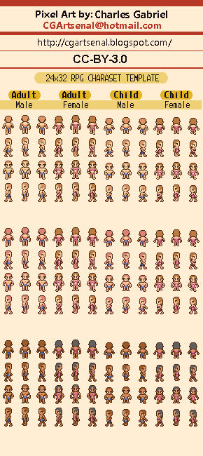 Game Character Template (32x32 px)