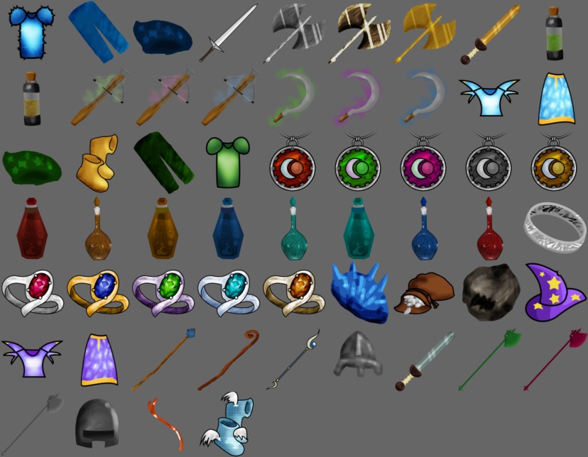 Drawn RPG Inventory Icons [for Ardentryst by Jordan Trudgett