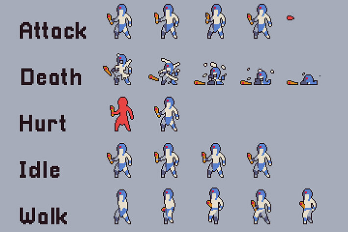 I'm a pixel artist creating game assets for developers, and this one is a  totally free asset with character and and enemy included included : r/godot