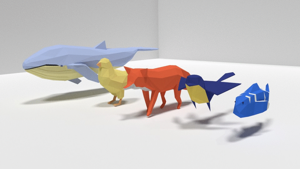 5 Low poly animals 