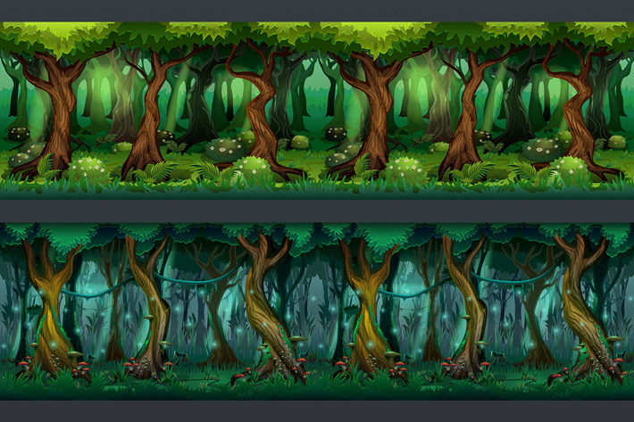 Cartoon Forest 2D Backgrounds | OpenGameArt.org