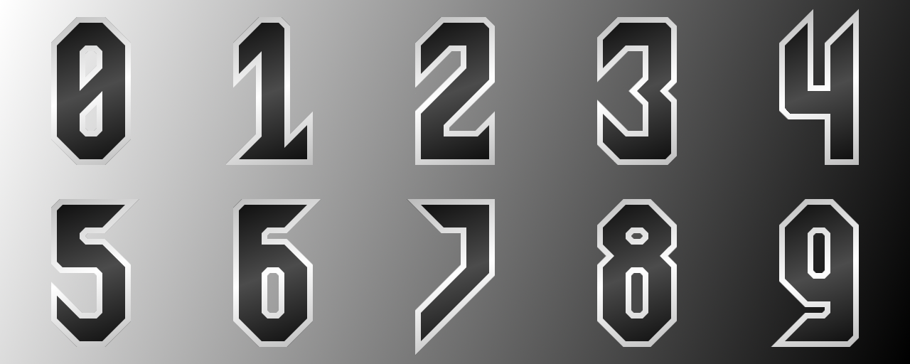 Pointy Numbers | OpenGameArt.org