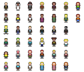 Pixel Characters 32 32px Opengameart Org