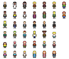 32x32 characters  Pixel art characters, Pixel art tutorial, Pixel art  design