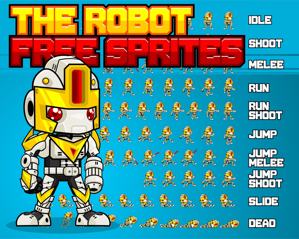 Robot Game Design – Pixel art sprite art style mood boards – My work!