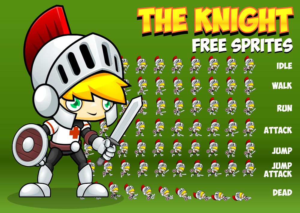 The Knight Free Sprite Opengameart Org
