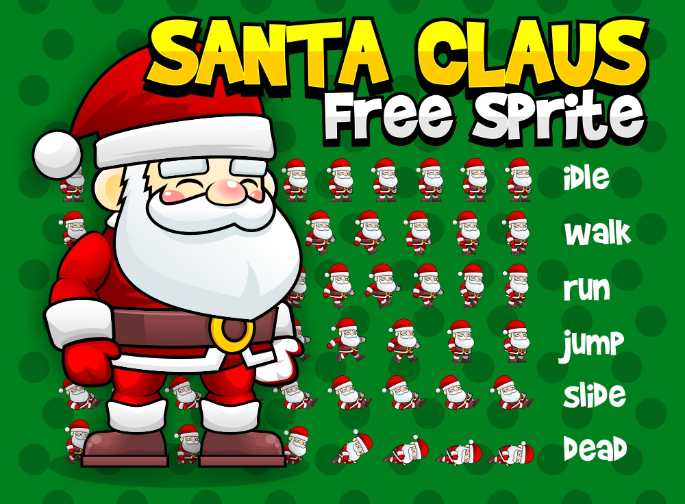 Santa Claus Free Sprites OpenGameArt org