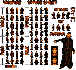 2D Fantasy Vampire Character Sprite 