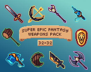 RPG Weapons Pixel Art Pack 