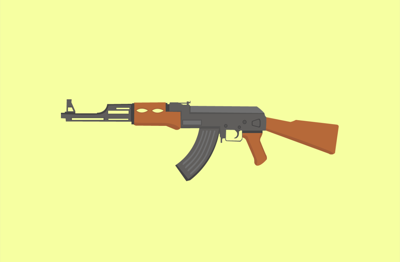 AK 47 Flat design + .AI Files.