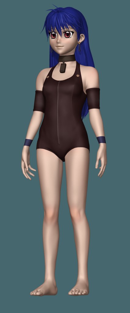 Anime girl model (rigged, textured, high poly) | OpenGameArt.org