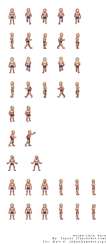 ArtStation - Sprite Sheets: Anime Character Action