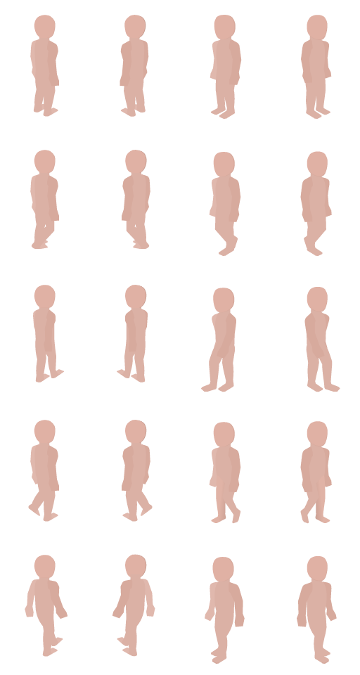 Basic isometric human animation