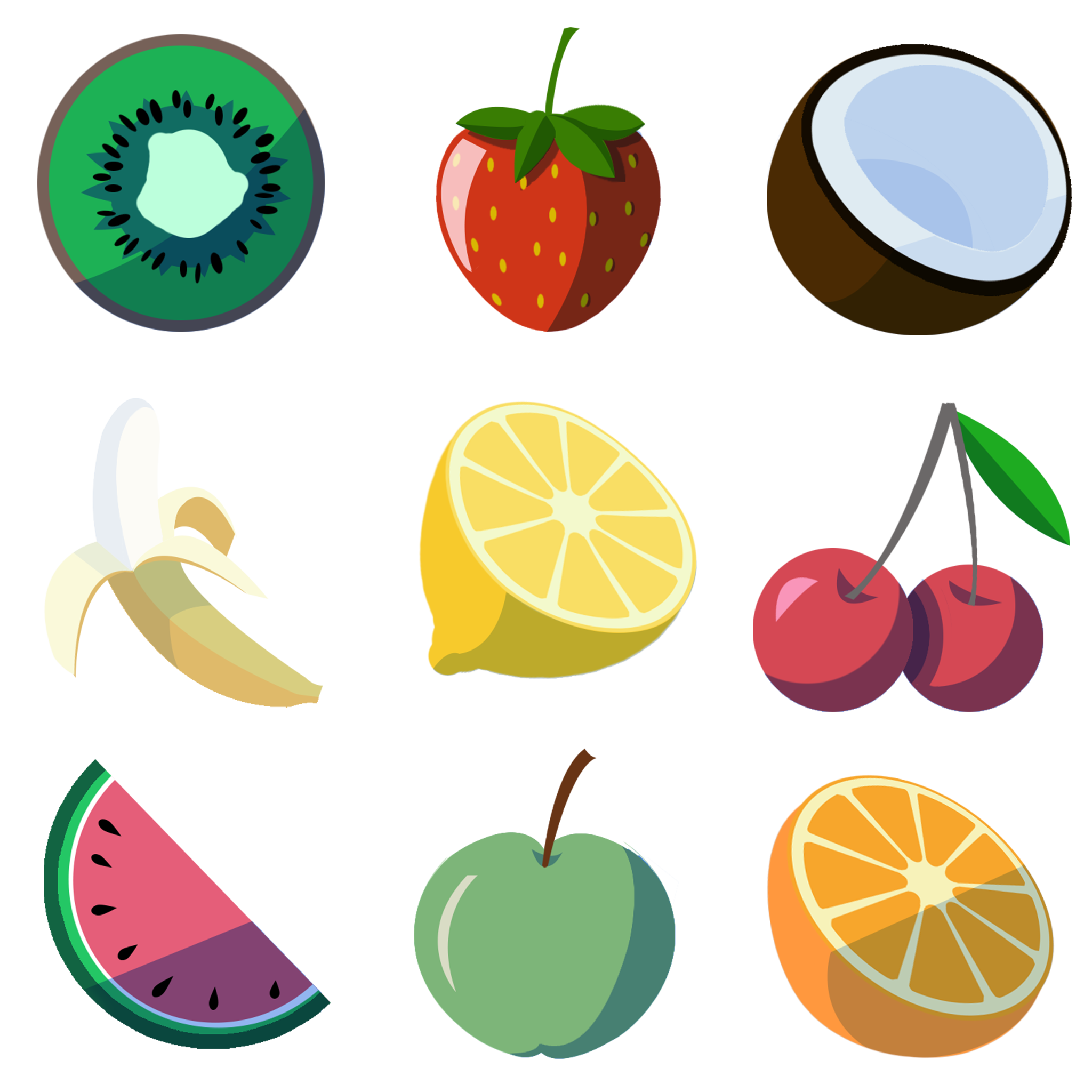 flat designed fruits | OpenGameArt.org