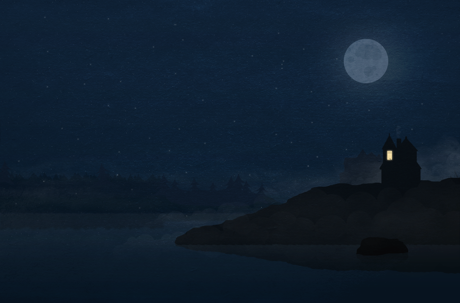 Dark Night, Full Moon Background 