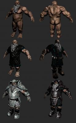 blender assets 3d free Rigged,  model textured Dwarf OpenGameArt.org