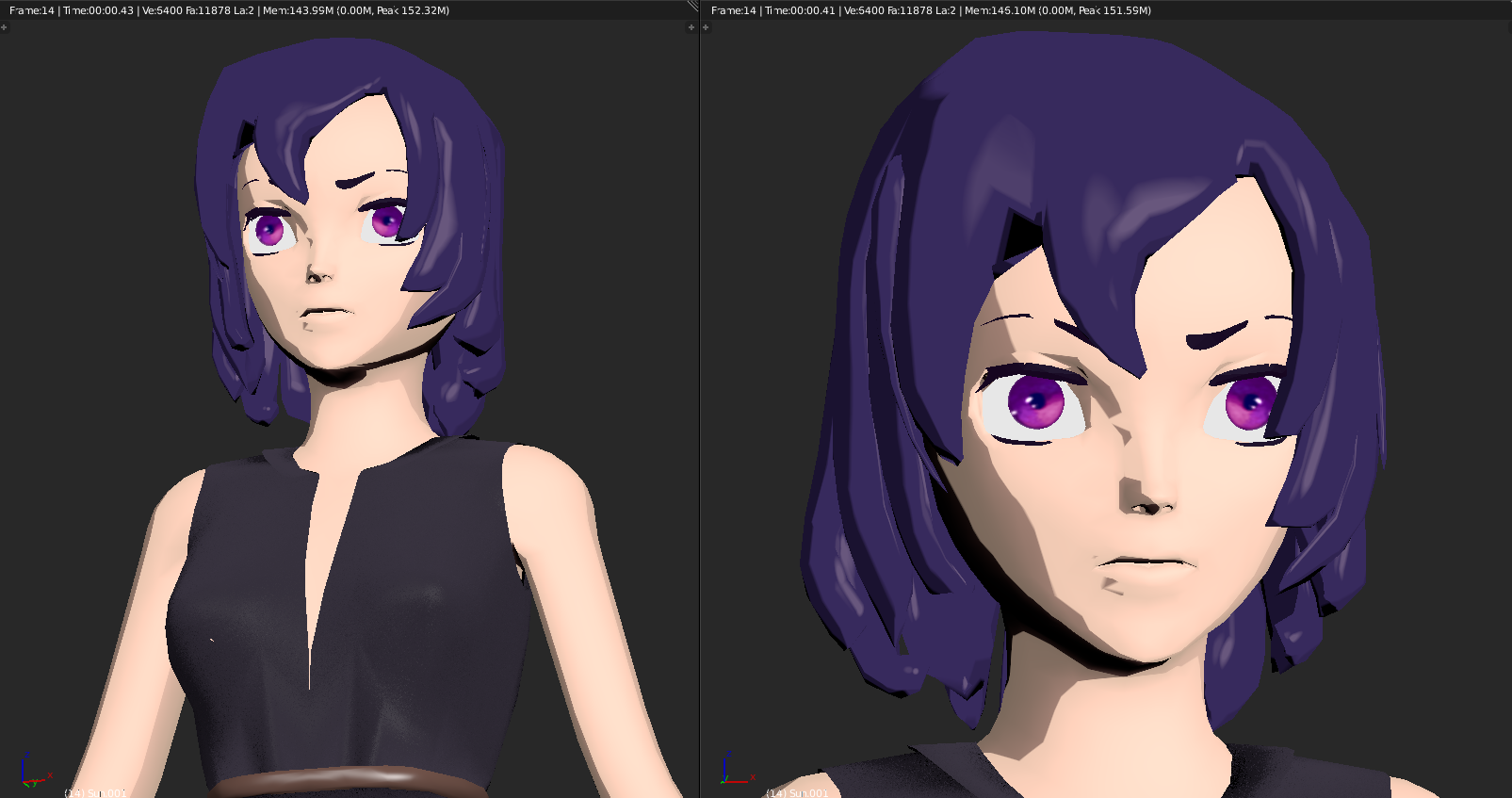 3d Female Anime Character No Rig Opengameart Org