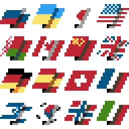 16x16 pixel flags (v2) | OpenGameArt.org