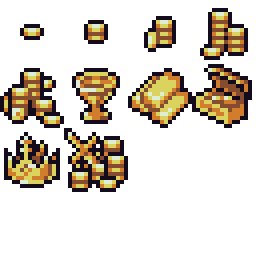 Gold Treasure Icons 16x16 Opengameart Org