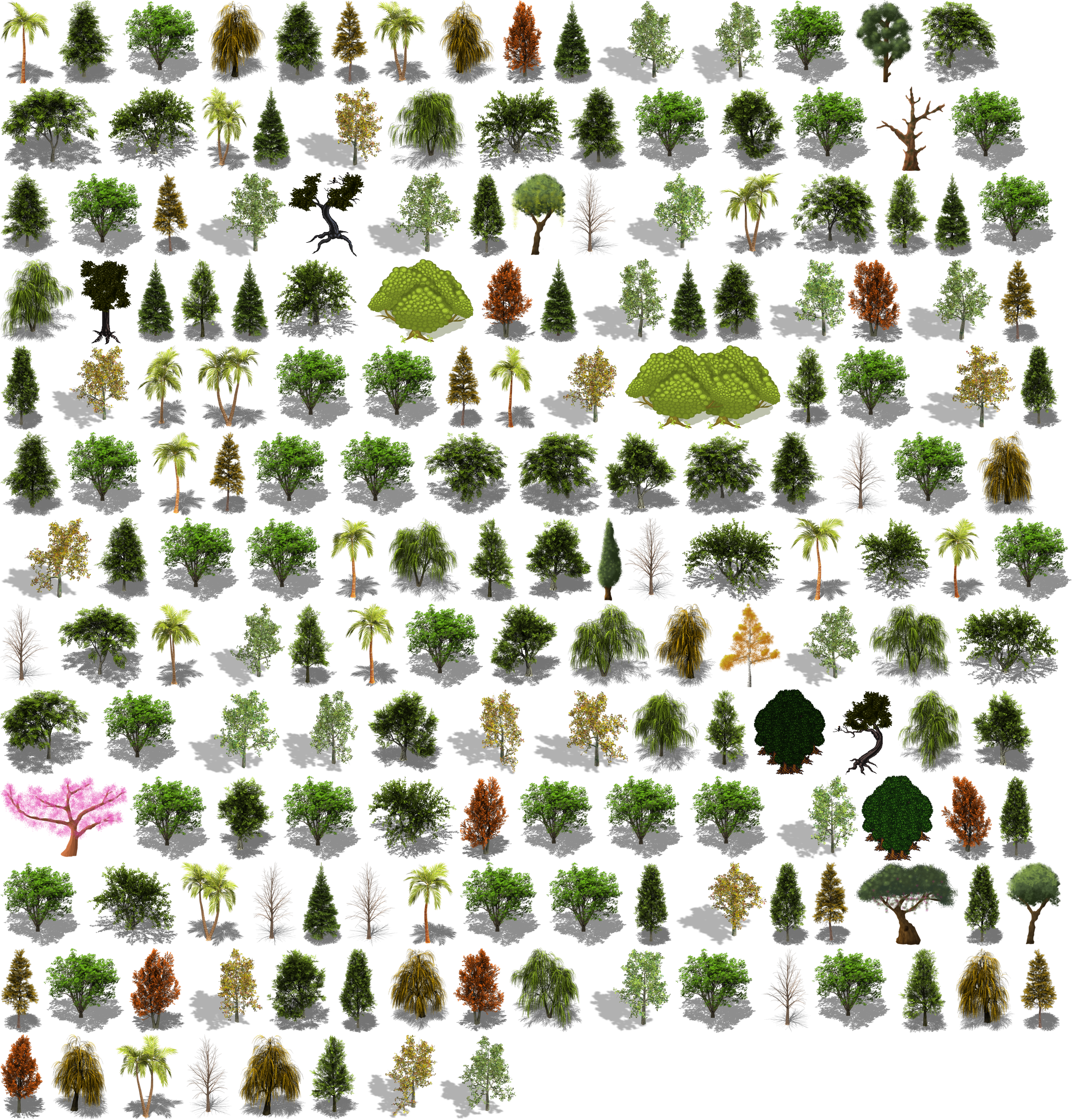 Free 32x32 Pixel Art Trees by MichaelsGameLab