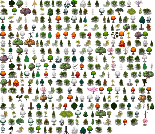 OC] 32x32 Trees Practice : PixelArt