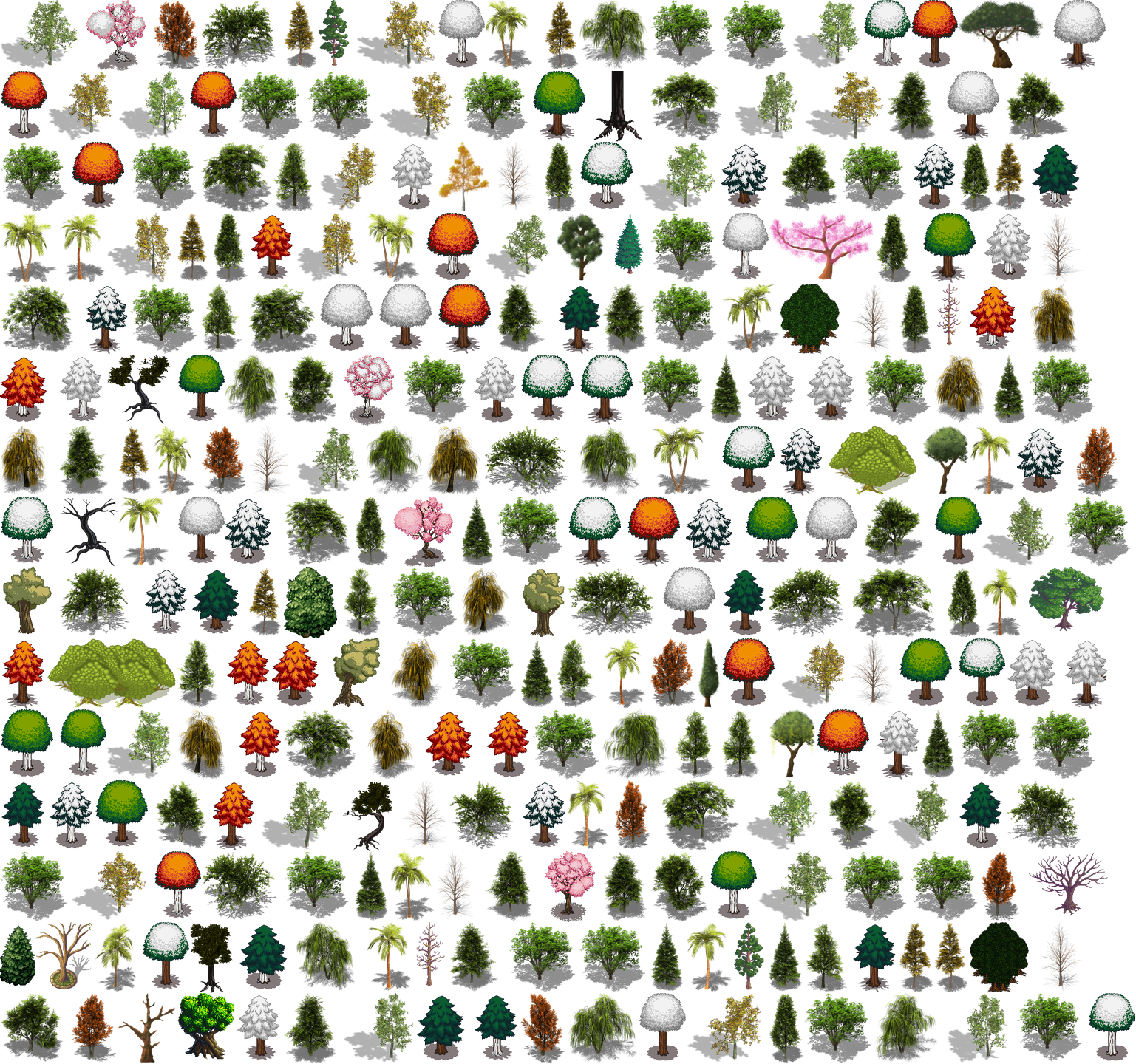 Free 32x32 Pixel Art Trees by MichaelsGameLab