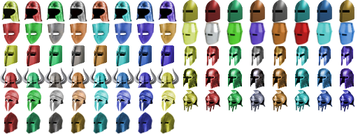 Helmet Collection 32x32 pixel - 88 assorted colors / styles - PNG