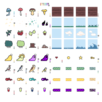 Cute Forest Pixel Art Kit 32x32 Opengameart Org