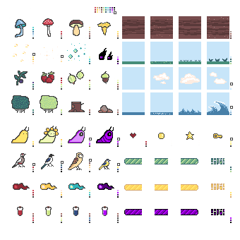 Cute forest pixel art kit 32x32