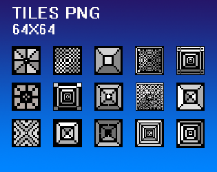 15 Black White Tiles 64x64 Opengameart Org