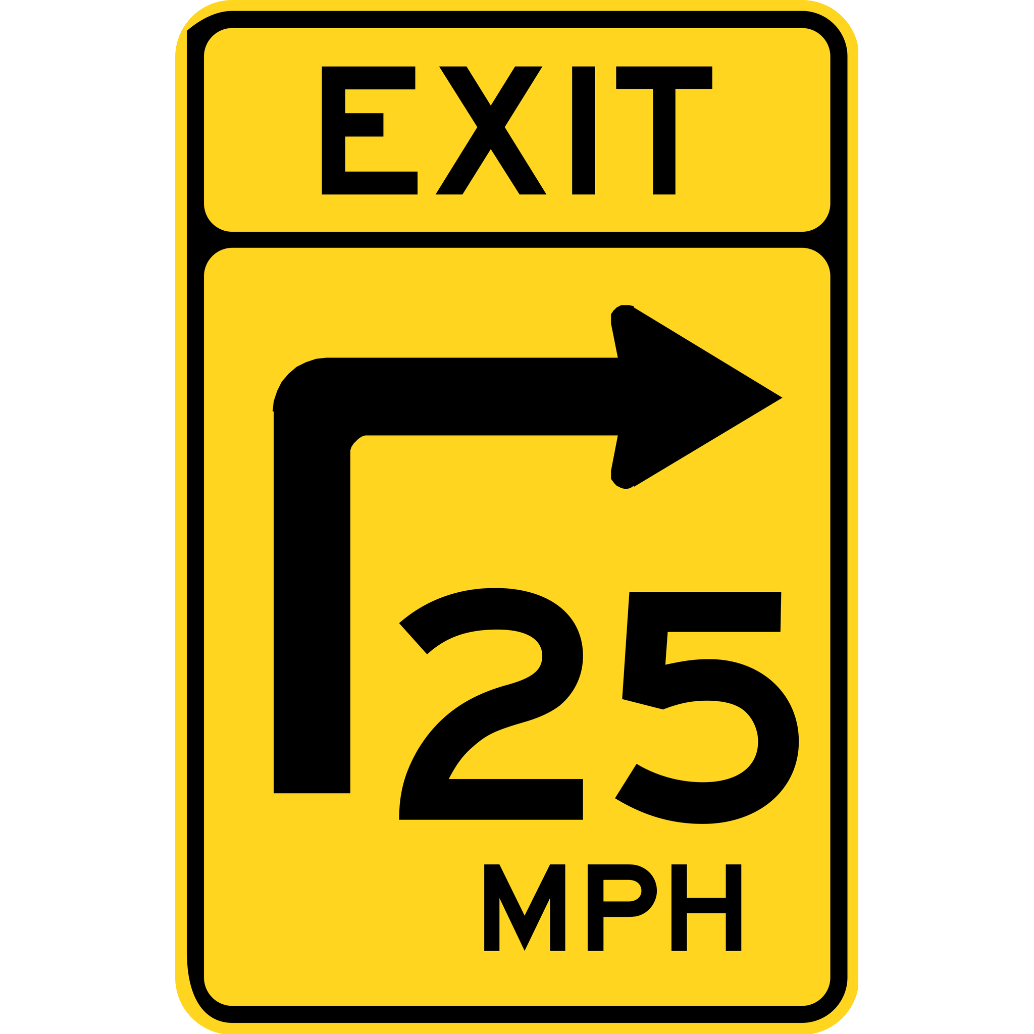 Road Sign Pack (2K PNG) - MDSHA_W13-3.png | OpenGameArt.org