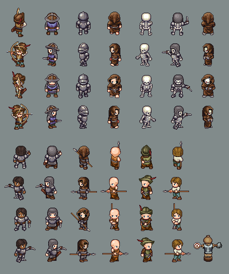 Character down. Sprite Sheet персонаж RPG. Спрайты пиксельного 2д персонажа. Спрайты для 2д РПГ. 2д спрайты средневековье.