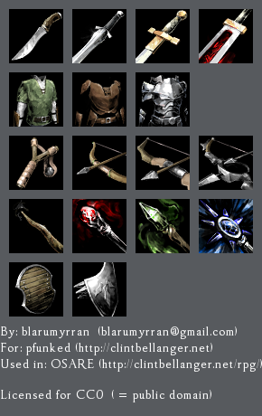 OSARE weapon icons | OpenGameArt.org