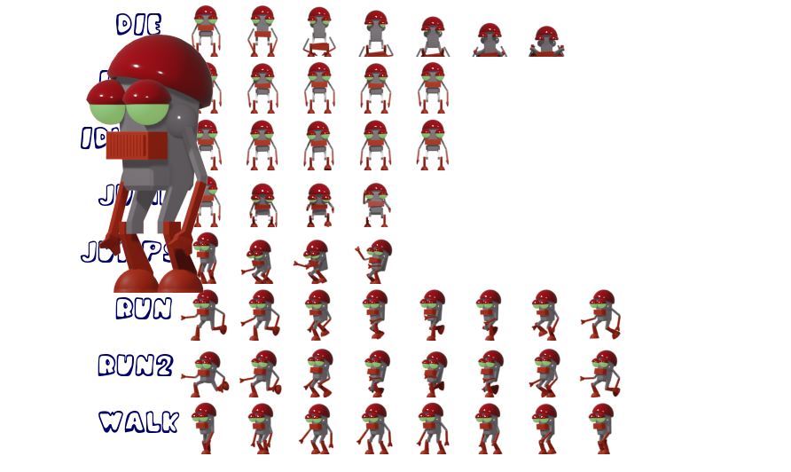 2D Robot Character Sprites