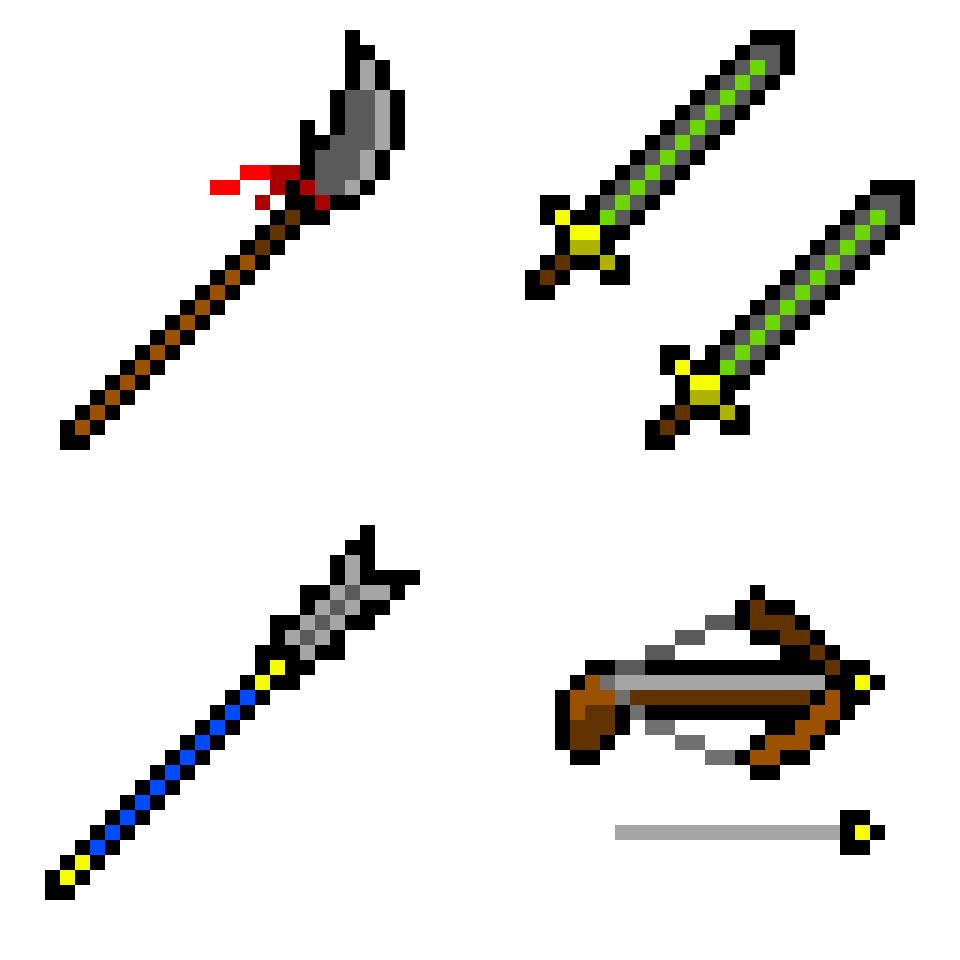 像素武器素材包pixel Weapons Pack Opengameart Org