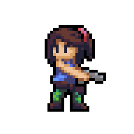 Pixel Character With Gun Opengameart Org