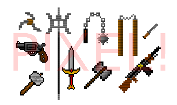 Pixel Weapons | OpenGameArt.org