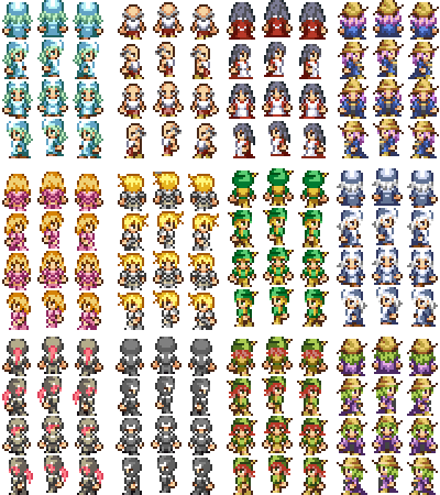 Antifarea's RPG sprite set 1, enlarged w/ transparent background, fixed