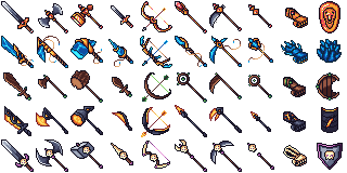 ArtStation - Free CC0 Melee Weapon Sprites Pack