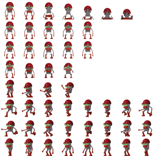 2D Robot Character Sprites