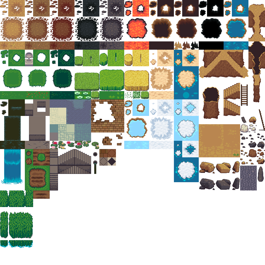 Free Fields Tileset Pixel Art for Tower Defense 