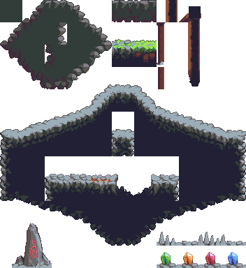 Mine Platformer 2D Game Tileset 