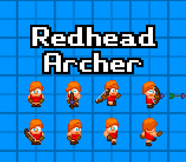 Pixel art 32x32 Archer girl