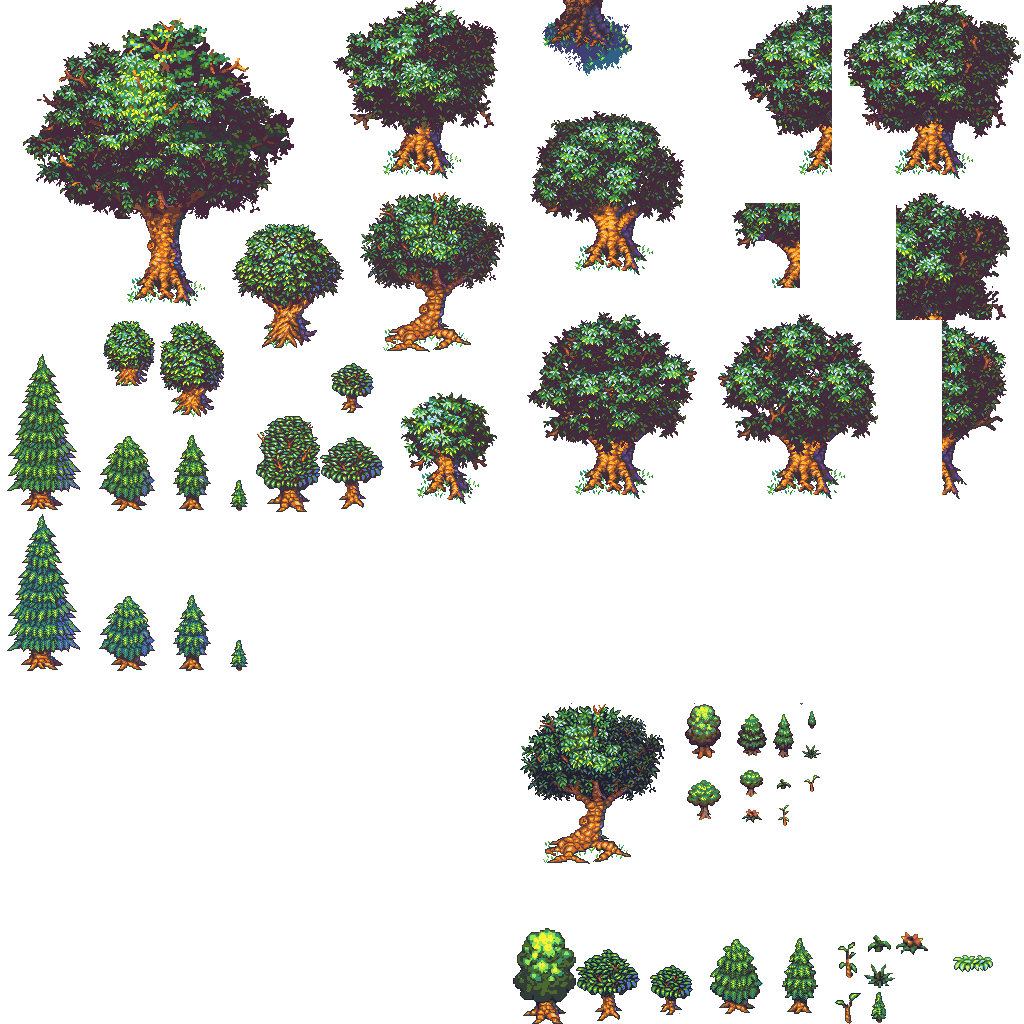 Free 32x32 Pixel Art Trees by MichaelsGameLab
