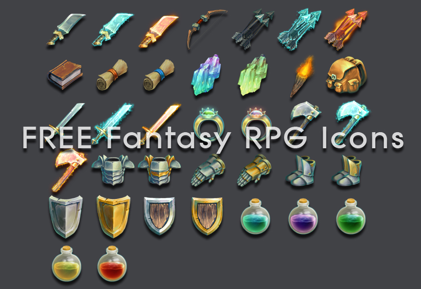 Handpainted RPG icons