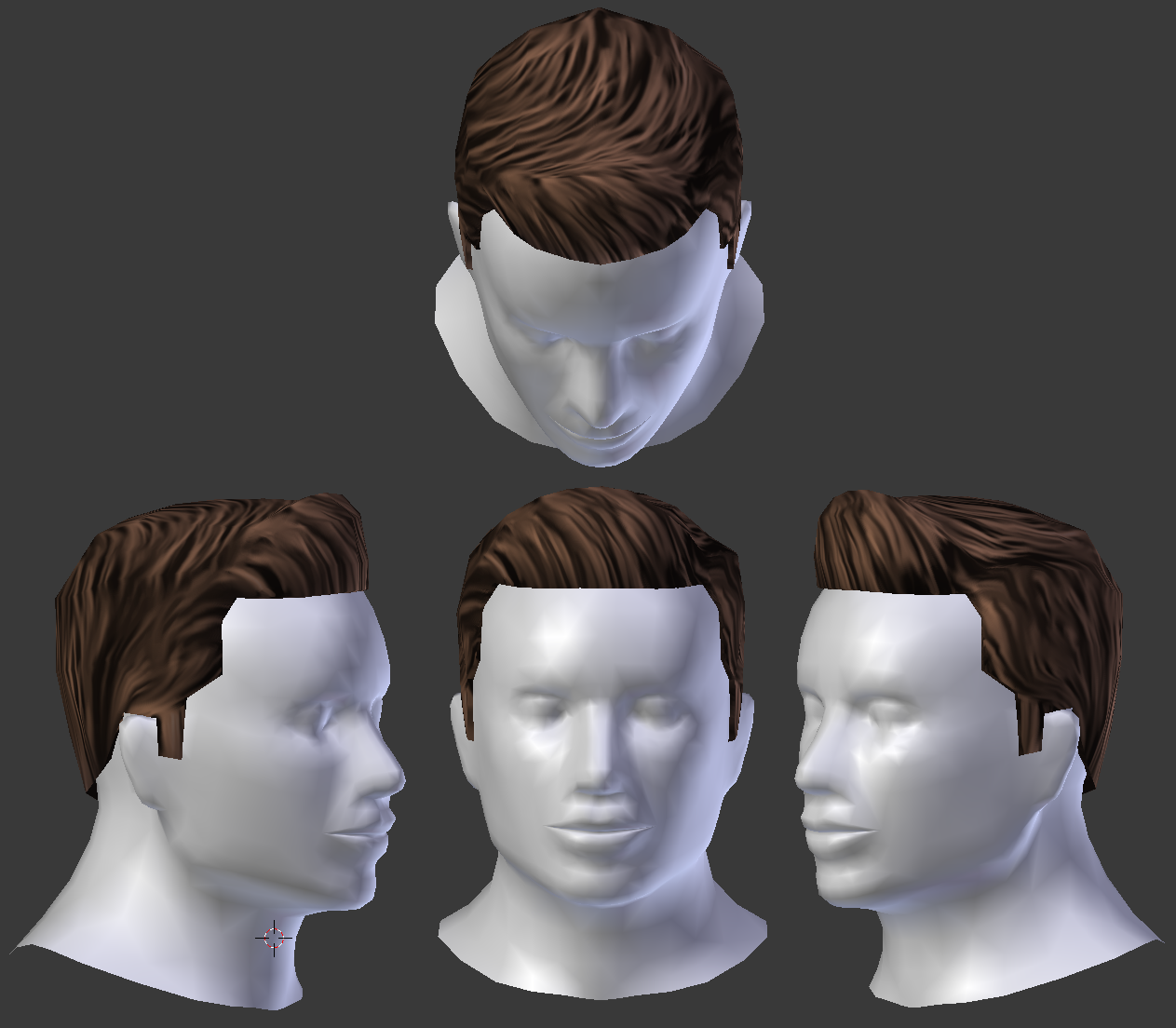 3D model 3D Hair style for girl V39 VR  AR  lowpoly  CGTrader
