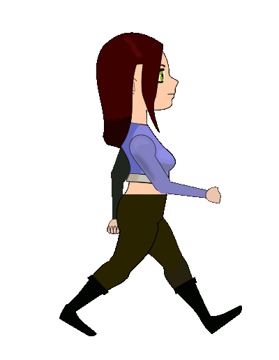 Girl walking side 